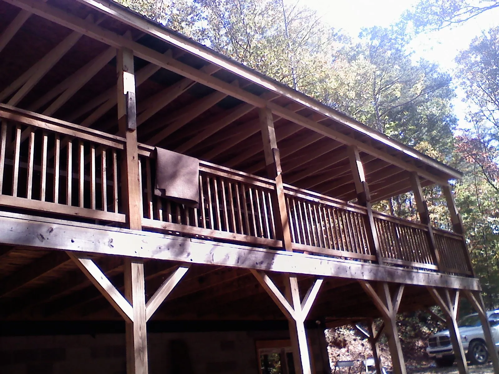 Timber framing under a new elevated porch and deck — Roof Leak Repair in Narvon by Roofing Brothers